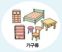 가구류(침대, 의자, 책상, 책장, 옷장) 일러 이미지